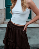 Retro Bohem Harmy Fırfırlı Astarlı Etek