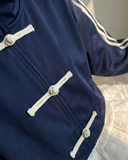 Çift Çizgili Lacivert Oversize Unisex Ceket