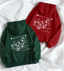 Evde Tek Başına Çift Merry Christmas Baskılı Kapşonlu Sweatshirt