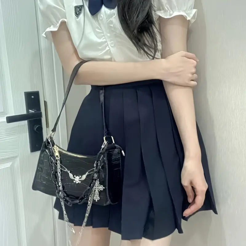 Gothic Skeleton Tarzı Küçük Omuz Çantası