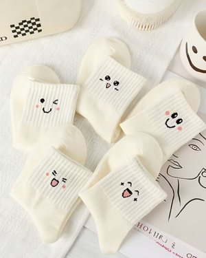 Pinterest Smile Desenli Çorap (5 Çift)