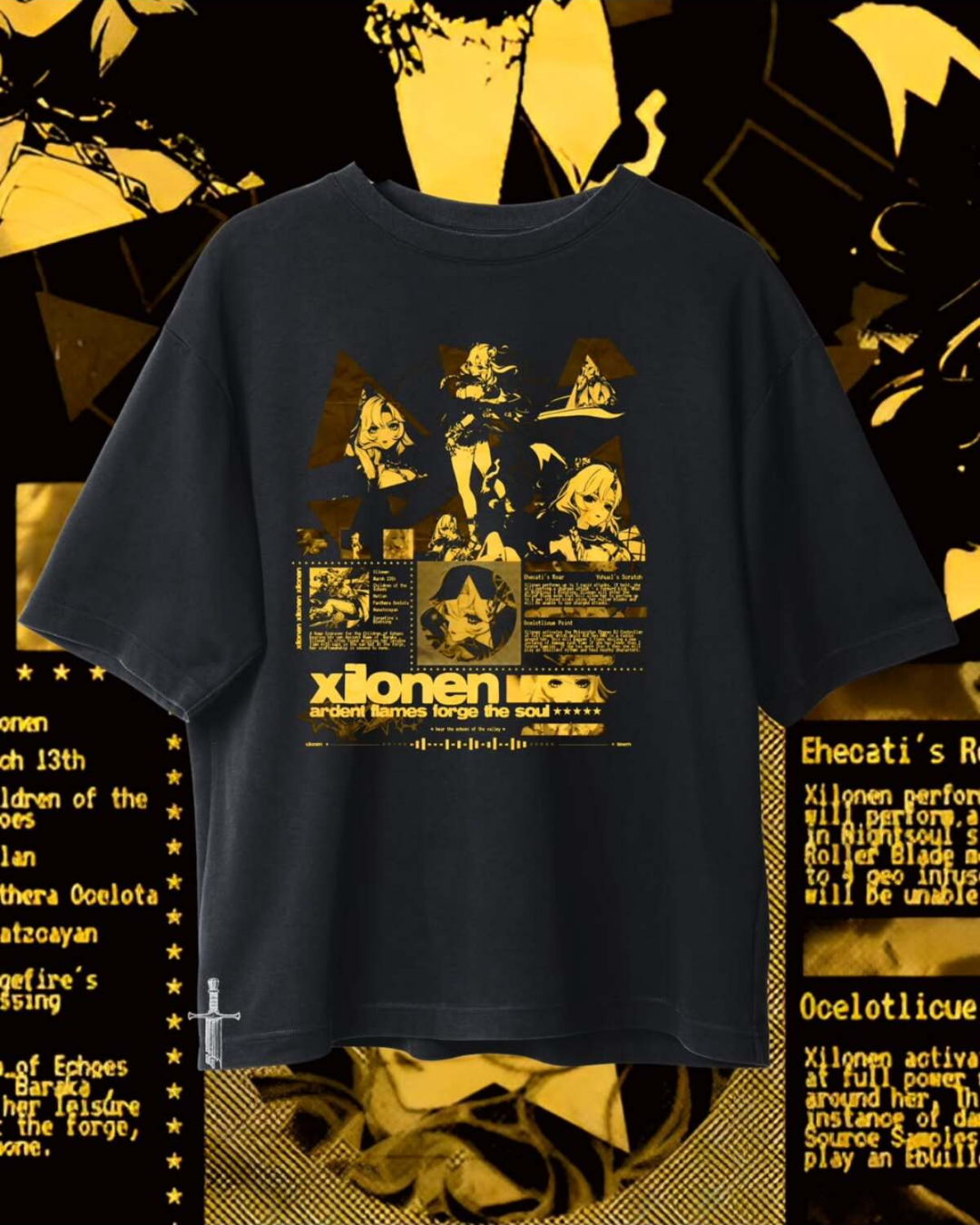 Anime Genshin Impact Baskılı Unisex Oversize T-Shirt