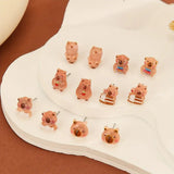 Sevimli Capibara Tasarımlı Küpe Seti