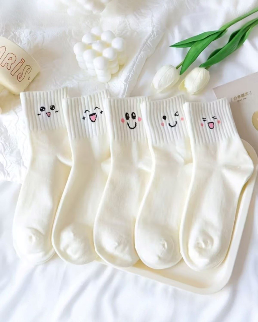 Pinterest Smile Desenli Çorap (5 Çift)