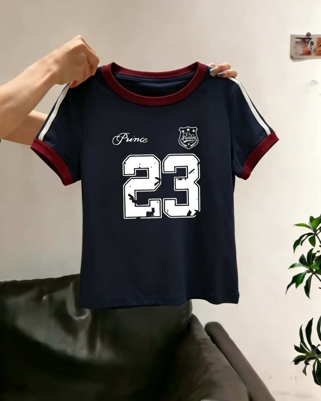 23 Number Baskılı Crop Bluz