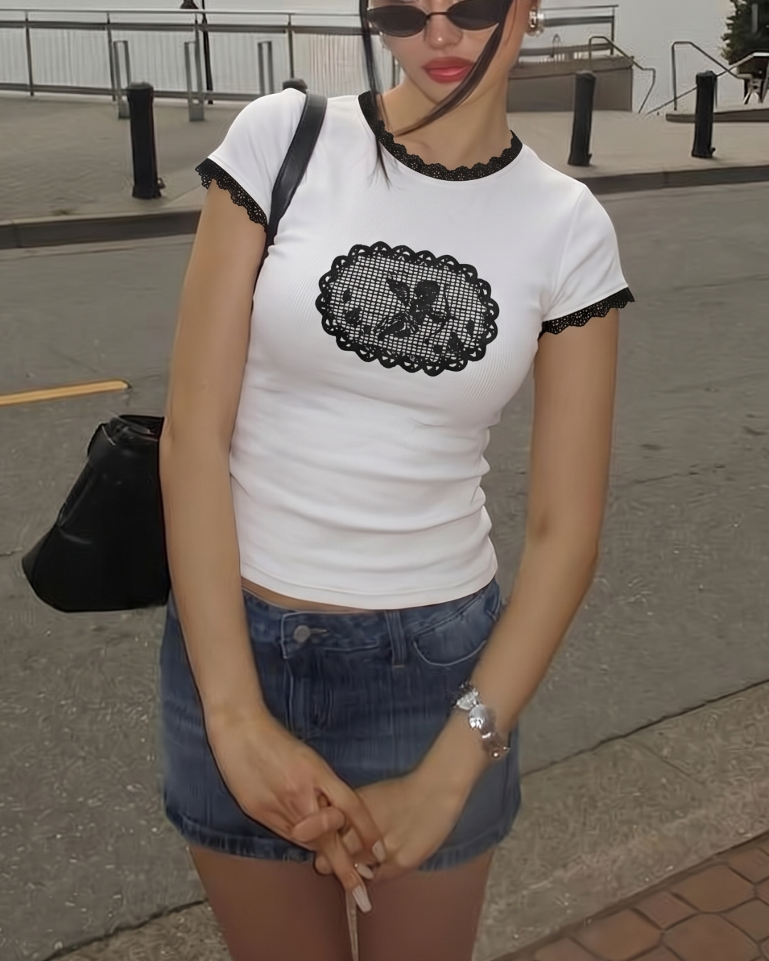 Angel Lace Baby Beyaz Bluz Crop