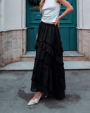 Retro Bohem Harmy Fırfırlı Astarlı Etek