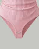 Pembe Polo Yaka Fitilli Likralı Premium Zıbın