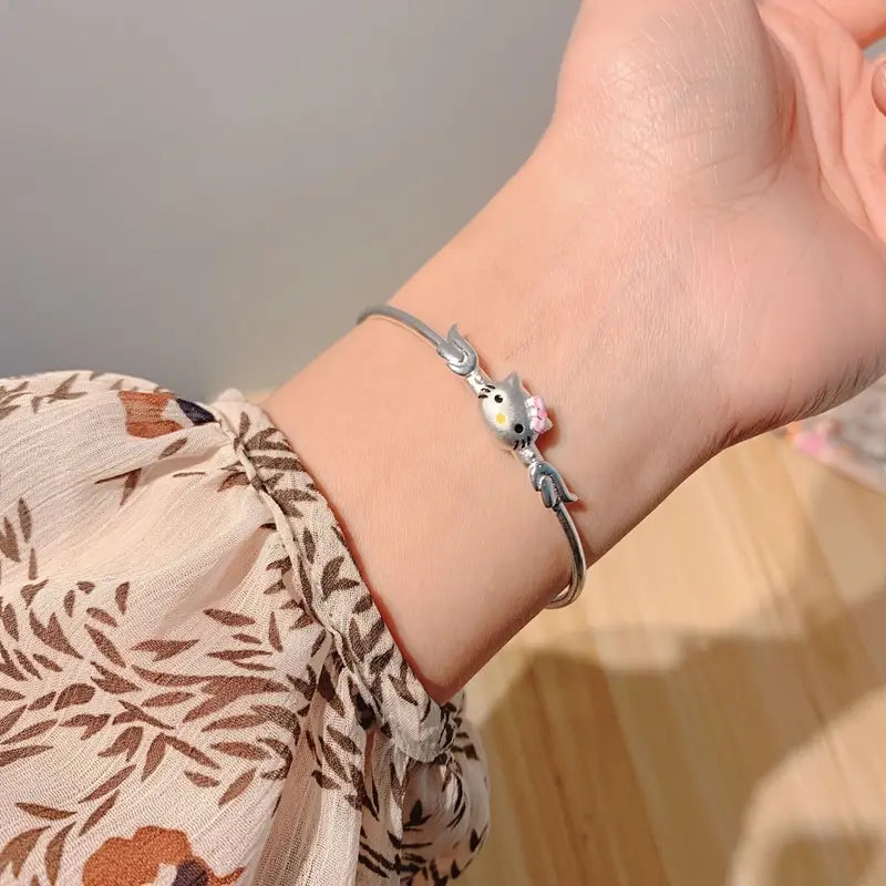 Kitty Ribbon Charm Bileklik