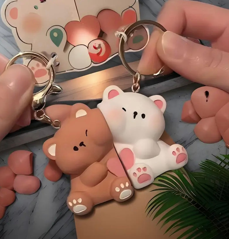 Cute Bear Couple Anahtarlık