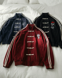 China Design Çift Çizgili Oversize Unisex Ceket ( 3 İplik)