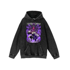 Yıkamalı Kumaş Anime Naruto Obita Uchiha Kapüşonlu Hoodie Sweatshirt