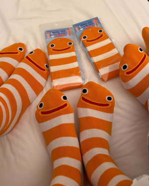 Sevimli Cute Orange Smile  Çorap (1 Çift)