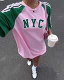 Retro Streetwear Club Pembe Yeşil Oversize T-Shirt