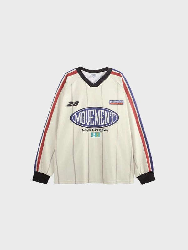 Retro Stripe Uzun Kollu Unlsex Jersey Forma