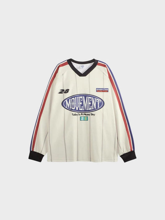 Retro Stripe Uzun Kollu Unlsex Jersey Forma