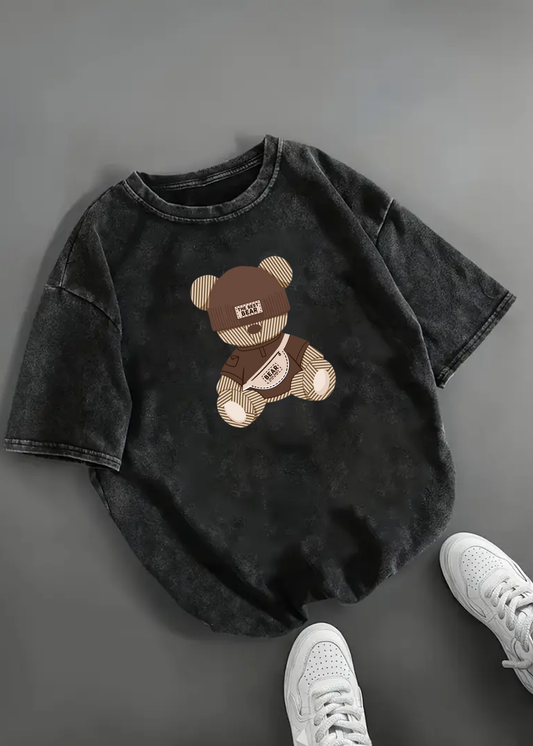 The Cute Bear Baskılı Unisex Oversize T-shirt