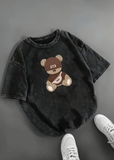 The Cute Bear Baskılı Unisex Oversize T-shirt