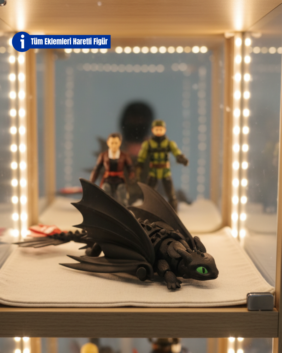 Hareketli Ejderhanı Nasıl Eğitirsin Siyah Ejderha Figürü – Hareketli Kanat & Kuyruk
