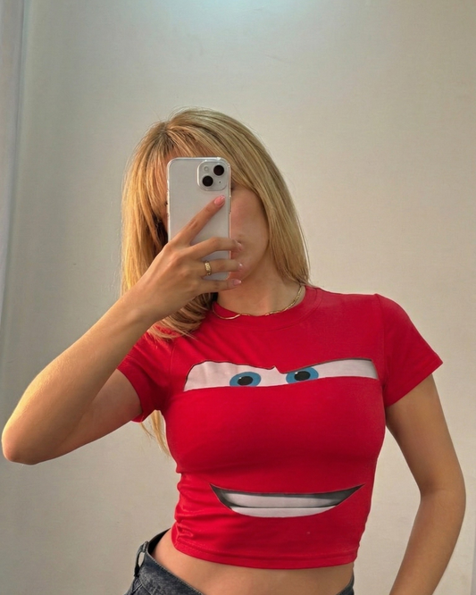 Mcqueen Detail Kırmızı Croptop