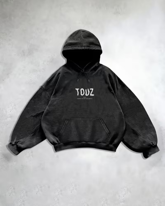 Yıkamalı Touz Kapüşonlu Sweatshirt Hoodie