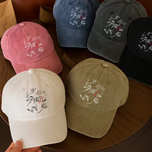 Yıkamalı Vintage Stray Kids Baskılı Unisex Şapka