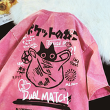 Yıkamalı Dual Match Oversize Vintage T-shirt