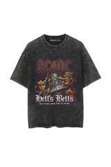 Rock Serisi AC/DC Baskılı Unisex Oversize T-Shirt