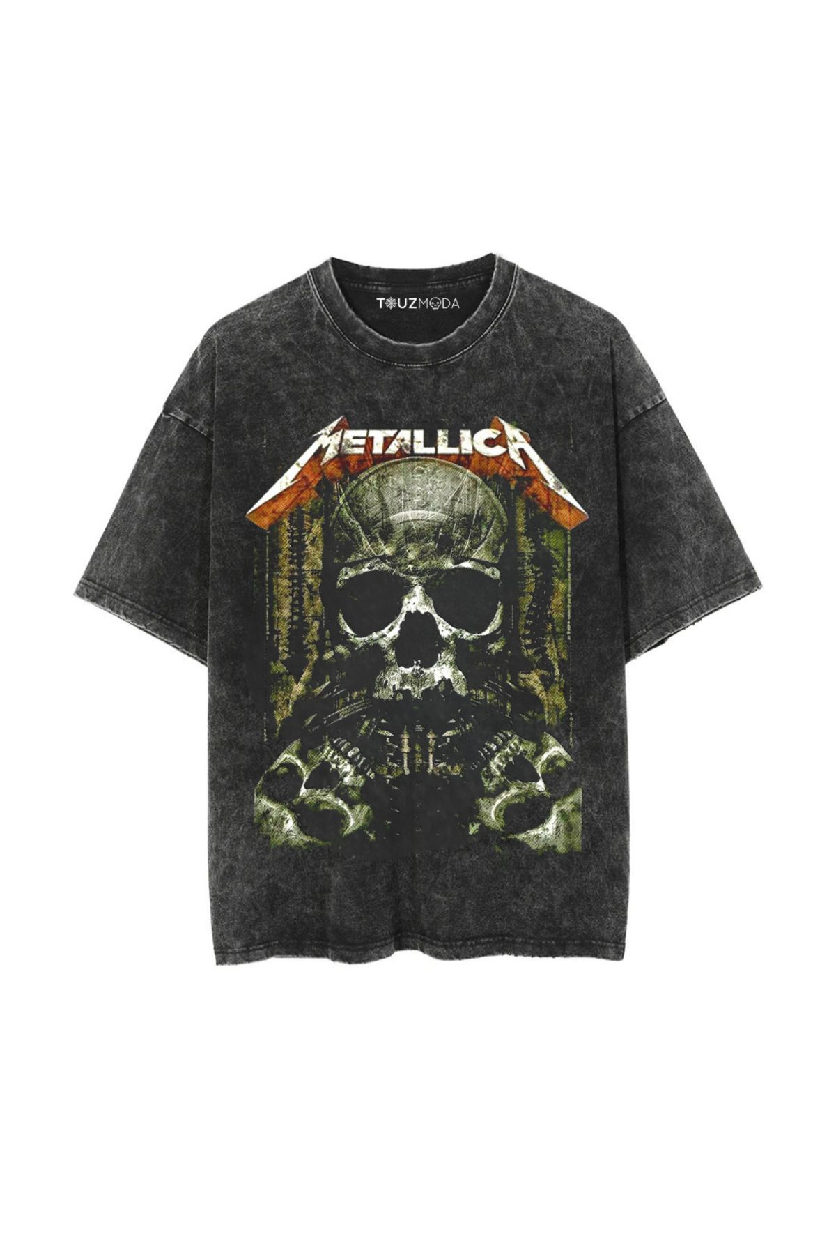 Rock Serisi Metallica Skull Baskılı Unisex Oversize T-Shirt