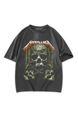 Rock Serisi Metallica Skull Baskılı Unisex Oversize T-Shirt