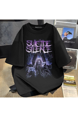 Rock Serisi Suicide Silence Baskılı Unisex Oversize T-Shirt