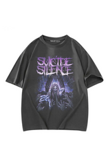 Rock Serisi Suicide Silence Baskılı Unisex Oversize T-Shirt