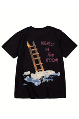 Highest in The Room On Arka Baskılı Unisex Oversize T-Shirt