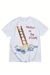 Highest in The Room On Arka Baskılı Unisex Oversize T-Shirt