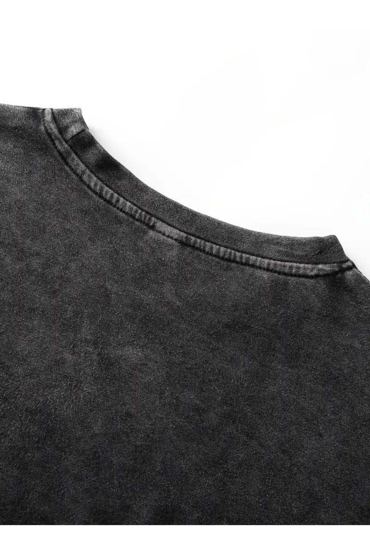 CapiBara Baskılı Yıkamalı Oversize Vintage Tshirt