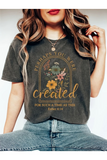 Created Flower Yıkamalı Oversize Vintage Tshirt