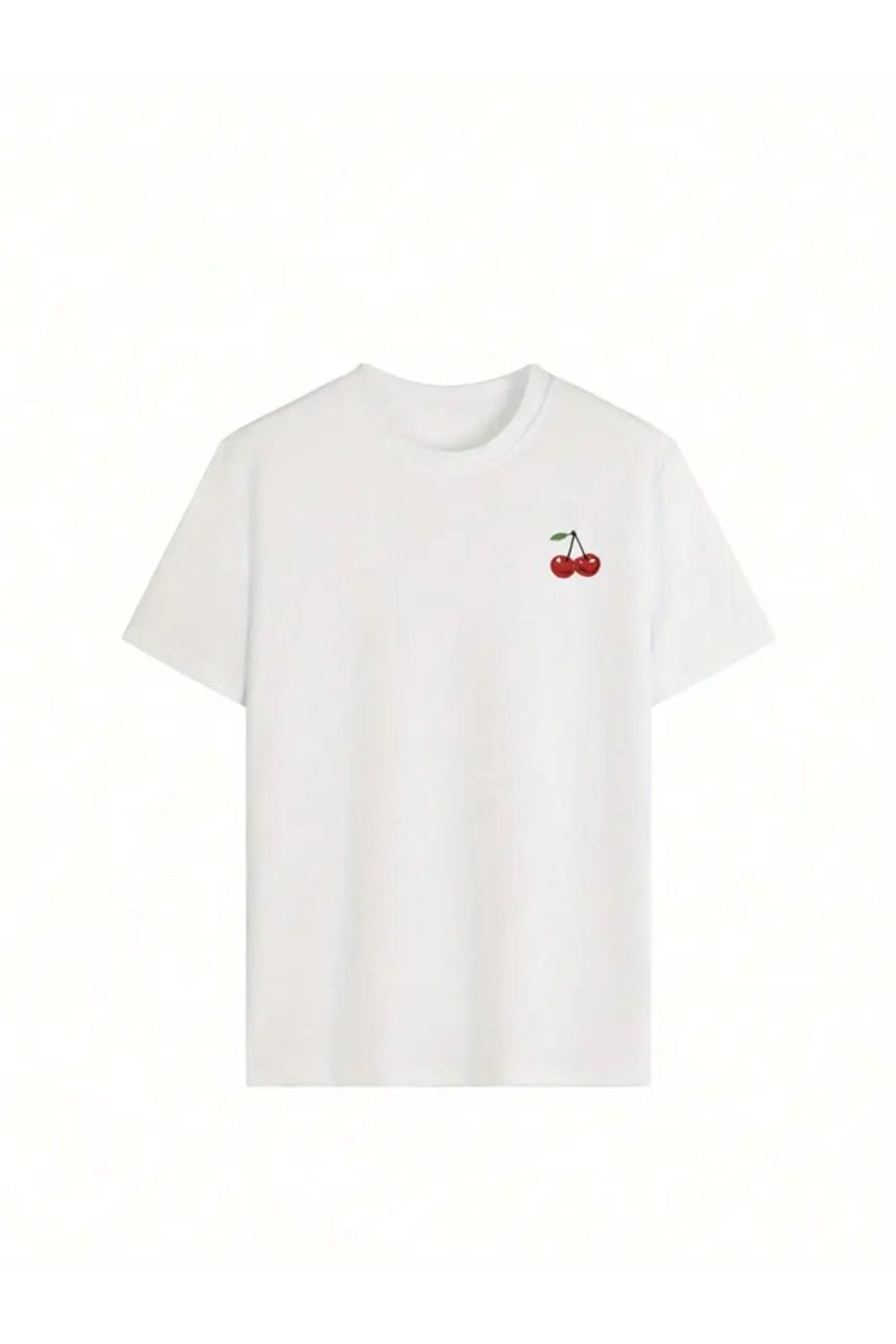 Cherry Ön Arka Baskılı Unisex Oversize T-shirt