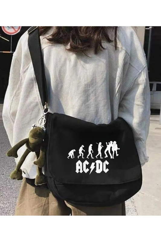 AC/DC Evolution Siyah Postacı Çantası