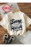Sorry Got Plans Cat Baskılı Unisex Oversize T-shirt