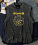 Ramones Atlet Bisiklet Yaka Yıkamalı Vintage Unisex Oversize T-Shirt