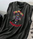 Guns N' Roses Atlet Bisiklet Yaka Yıkamalı Vintage Unisex Oversize T-Shirt