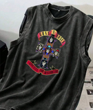 Guns N' Roses Atlet Bisiklet Yaka Yıkamalı Vintage Unisex Oversize T-Shirt