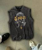 Tupac Atlet Bisiklet Yaka Yıkamalı Vintage Unisex Oversize T-Shirt
