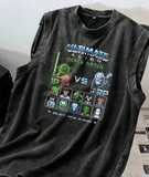 Ultimate Alien Deatch Match Atlet Bisiklet Yaka Yıkamalı Vintage Unisex Oversize T-Shirt