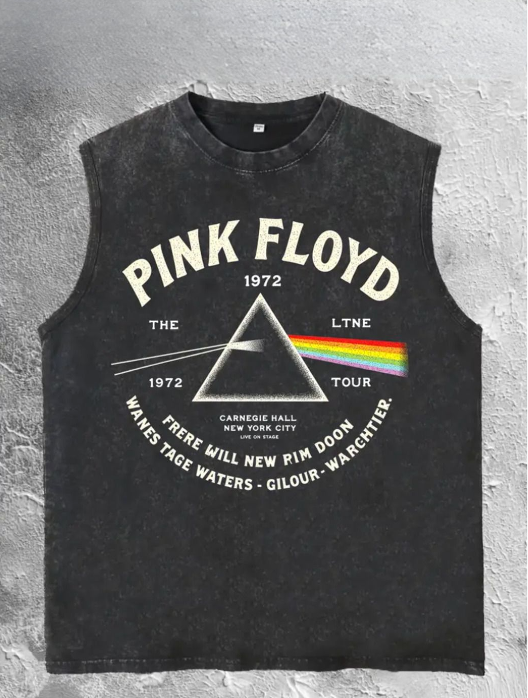 Pink Floyd Atlet Bisiklet Yaka Yıkamalı Vintage Unisex Oversize T-Shirt