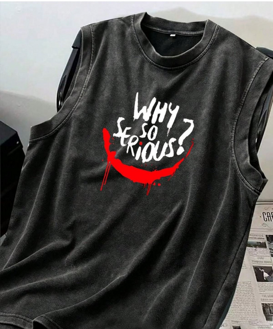 Why So Serious Kolsuz Atlet Bisiklet Yaka Yıkamalı Vintage Unisex Oversize T-Shirt