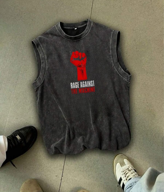 RATM Atlet Bisiklet Yaka Yıkamalı Vintage Unisex Oversize T-Shirt