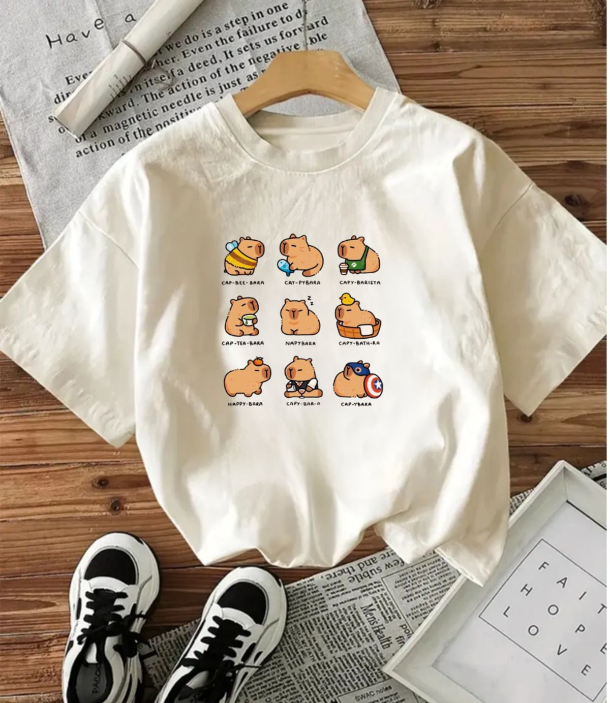 Capybaras Baskılı Unisex Oversize T-shirt