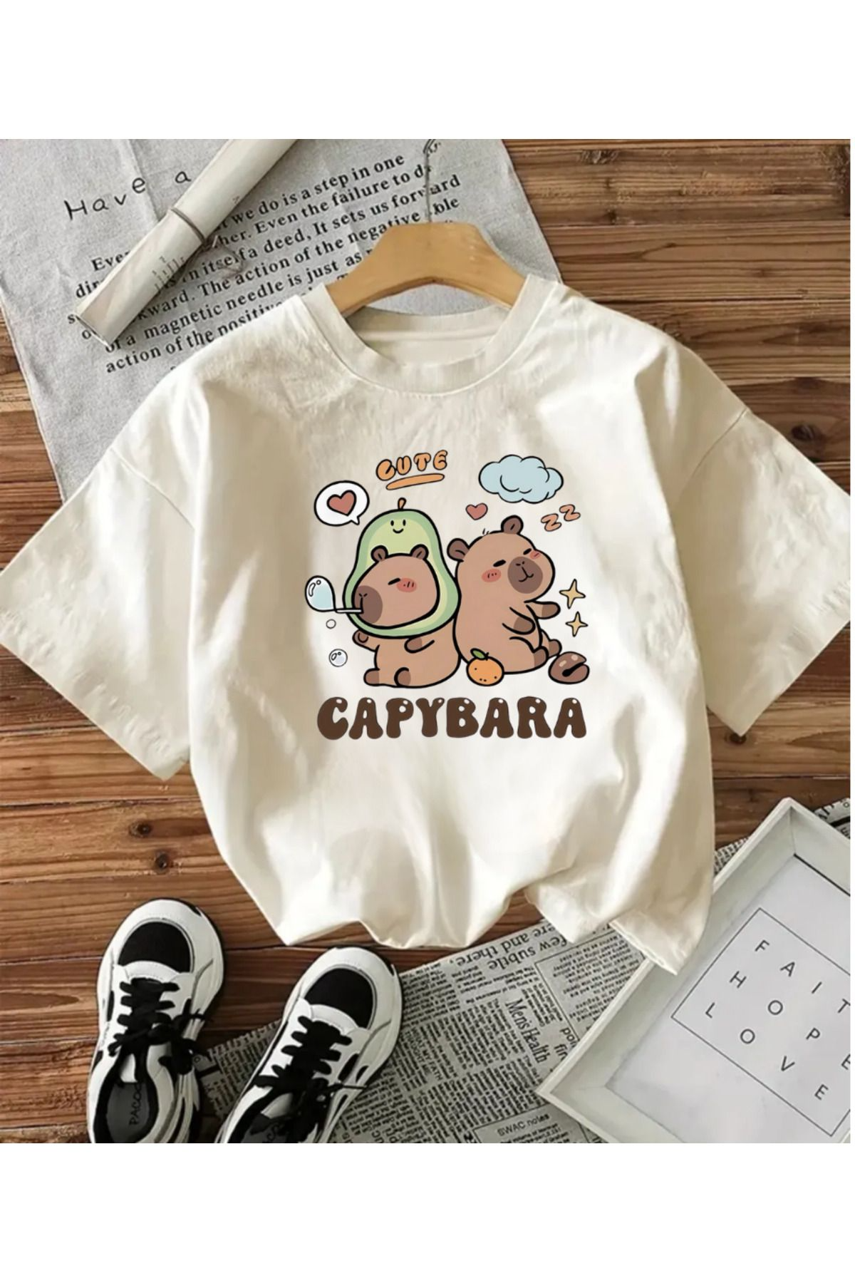 CapiBara Baskılı Unisex Oversize T-shirt
