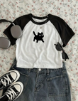 Black Cat Reglan Crop